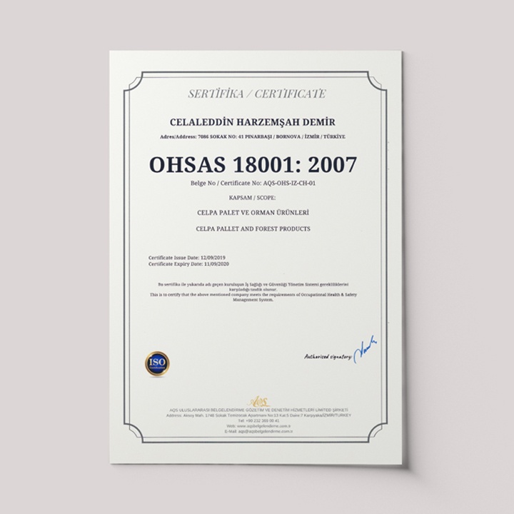OHSAS 18001:2007 Sertifikası